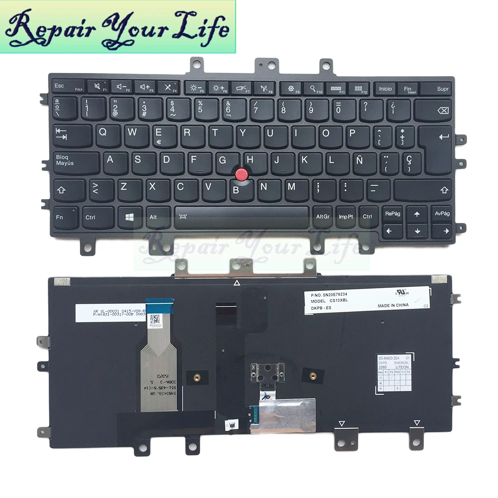 Клавиатура испанская для ноутбука Lenovo Thinkpad Helix 2 20CH 20GH Gen SP раскладка оригинальная