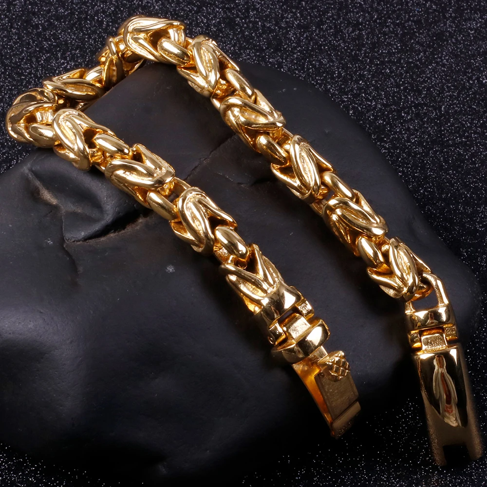 Мужские браслеты дружбы 2019 золотой браслет цепочка из нержавеющей стали 8 мм