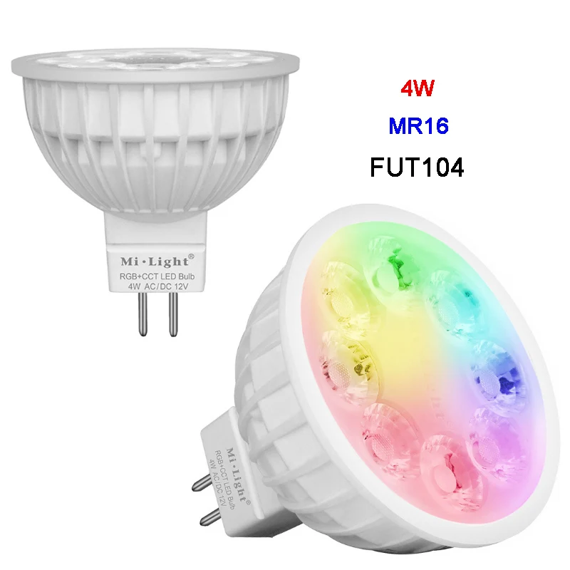 FUT104 Miboxer FUT103/FUT104 4W GU10 MR16 RGB+ CCT Светодиодный прожектор AC110V 220V FUT089/FUT092/B8/B4/T4/WL-Box1/iBox2 2,4G пульт дистанционного управления - Испускаемый цвет: FUT104