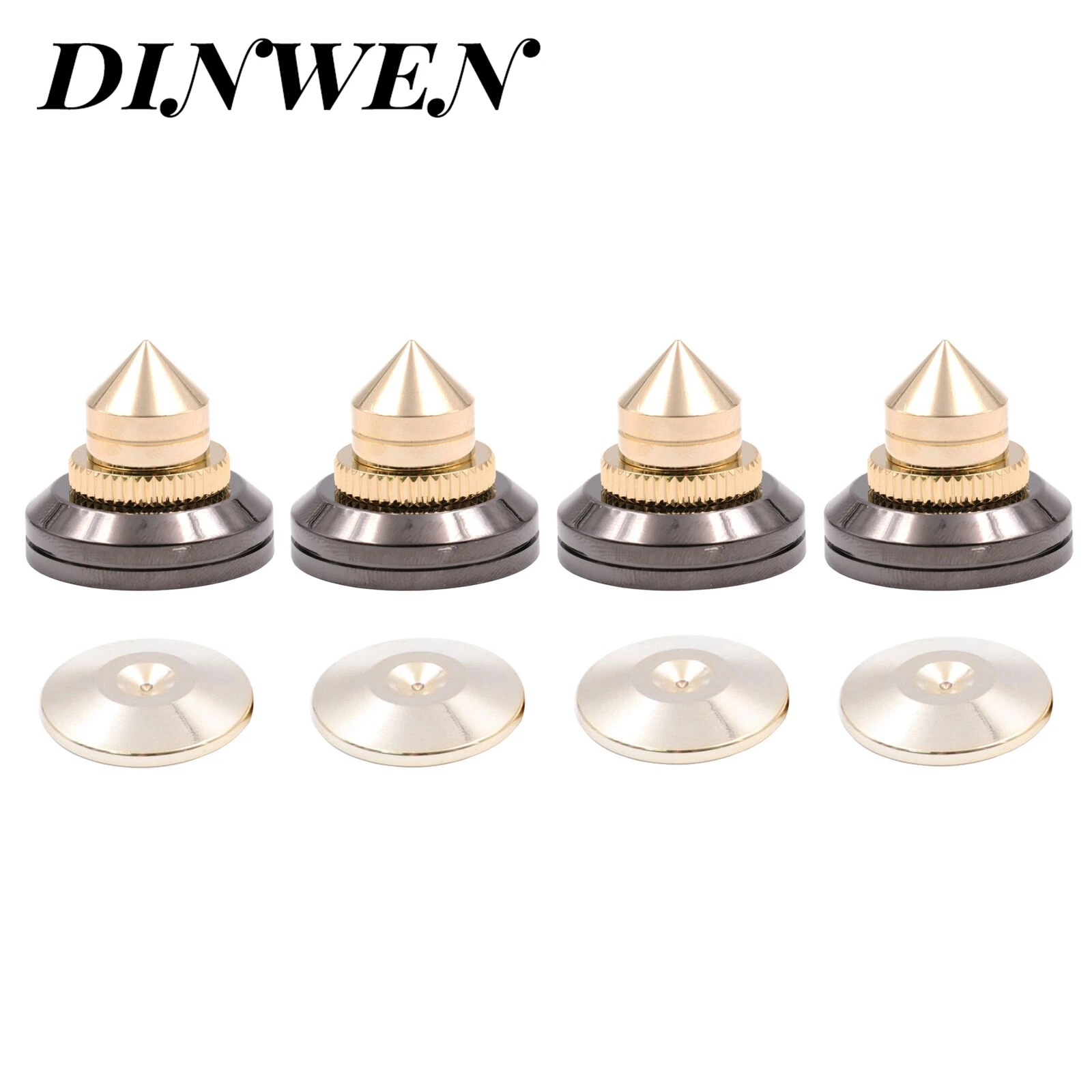 

4PCS AMPLIFIER FEET 28x27mm Machined Brass Audio Speaker Cabinet CD Player Turntable Radio DAC Isolation Stand Base Spike Cone