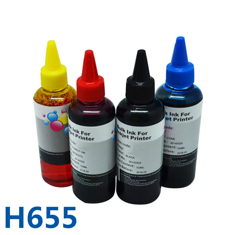 Чернила для принтера HP 655 насыпная печать 4 цвета чернила Deskjet Ink Advantage 3525 4615 4625 5525