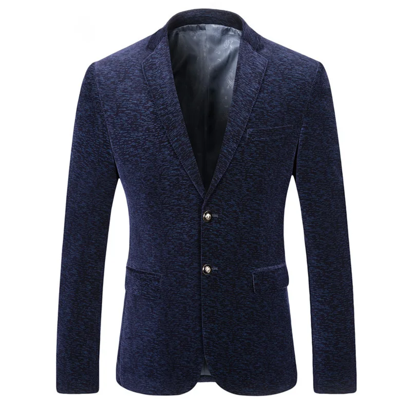 Для мужчин Блейзер костюм Повседневное с длинными рукавами вельвет Slim Fit тонкими
