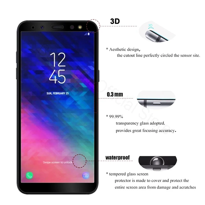 Закаленное стекло для Samsung A6 a6 2018 A600 Защита экрана Galaxy Plus пленка + A605F A6Plus 6 |