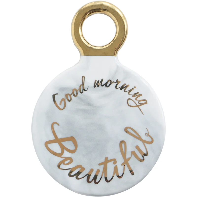 

Nordic Style Mabling Coaster with Ring Creative Vintage Style Ceramic Heat Insulated Pads Jewelry Display Plate Table Decors