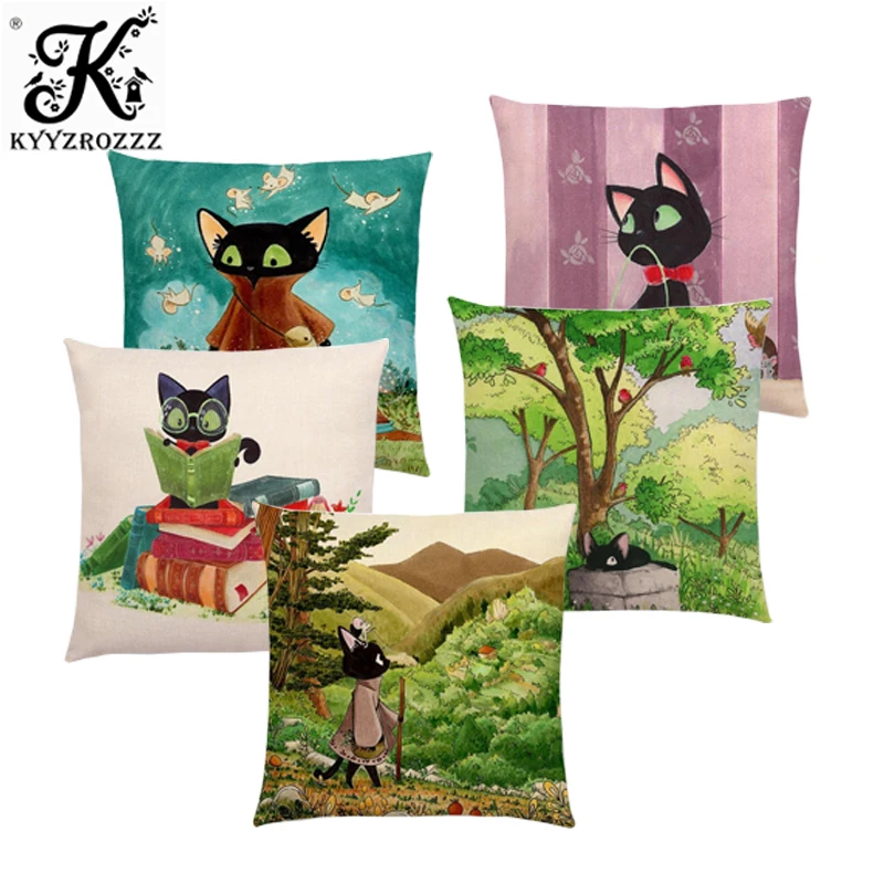 Новинка симпатичная наволочка для диванной подушки с изображением черно белого