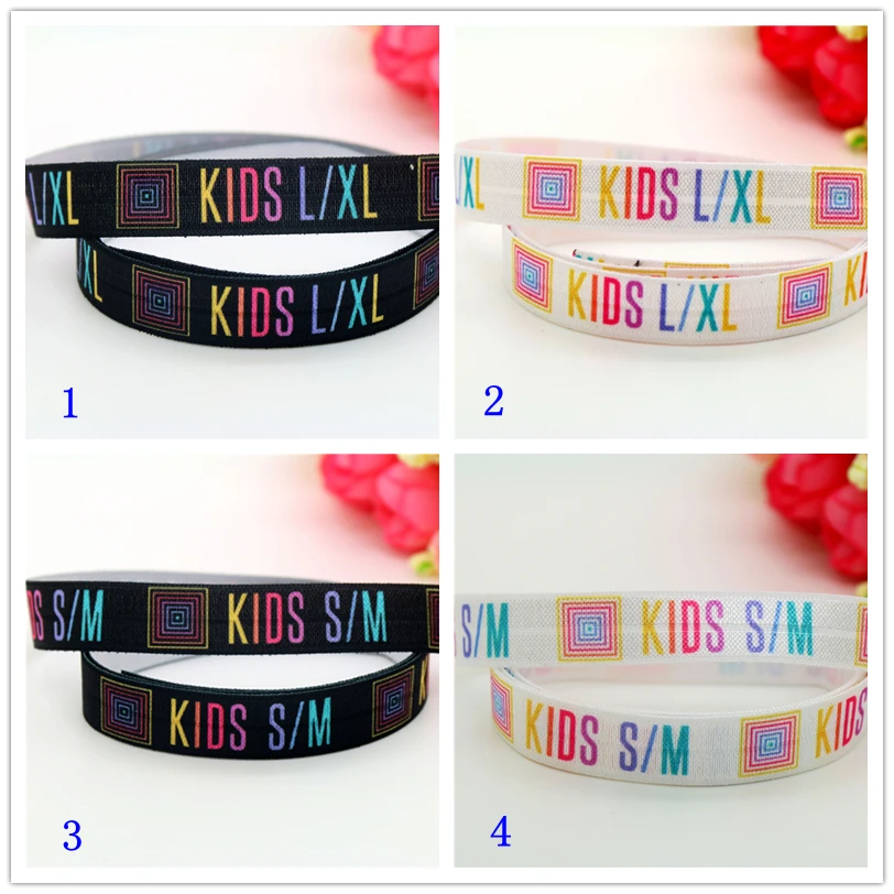 

5/8'' Free shipping Fold Elastic band kids l/xl s/m printed FOE headband headwear hairband decoration wholesale OEM S545