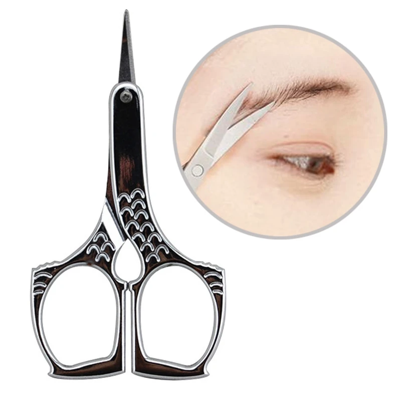 Silver Stainless Steel Eyebrow Scissors Facial Hair Remover Sharp Makeup Tools | Красота и здоровье