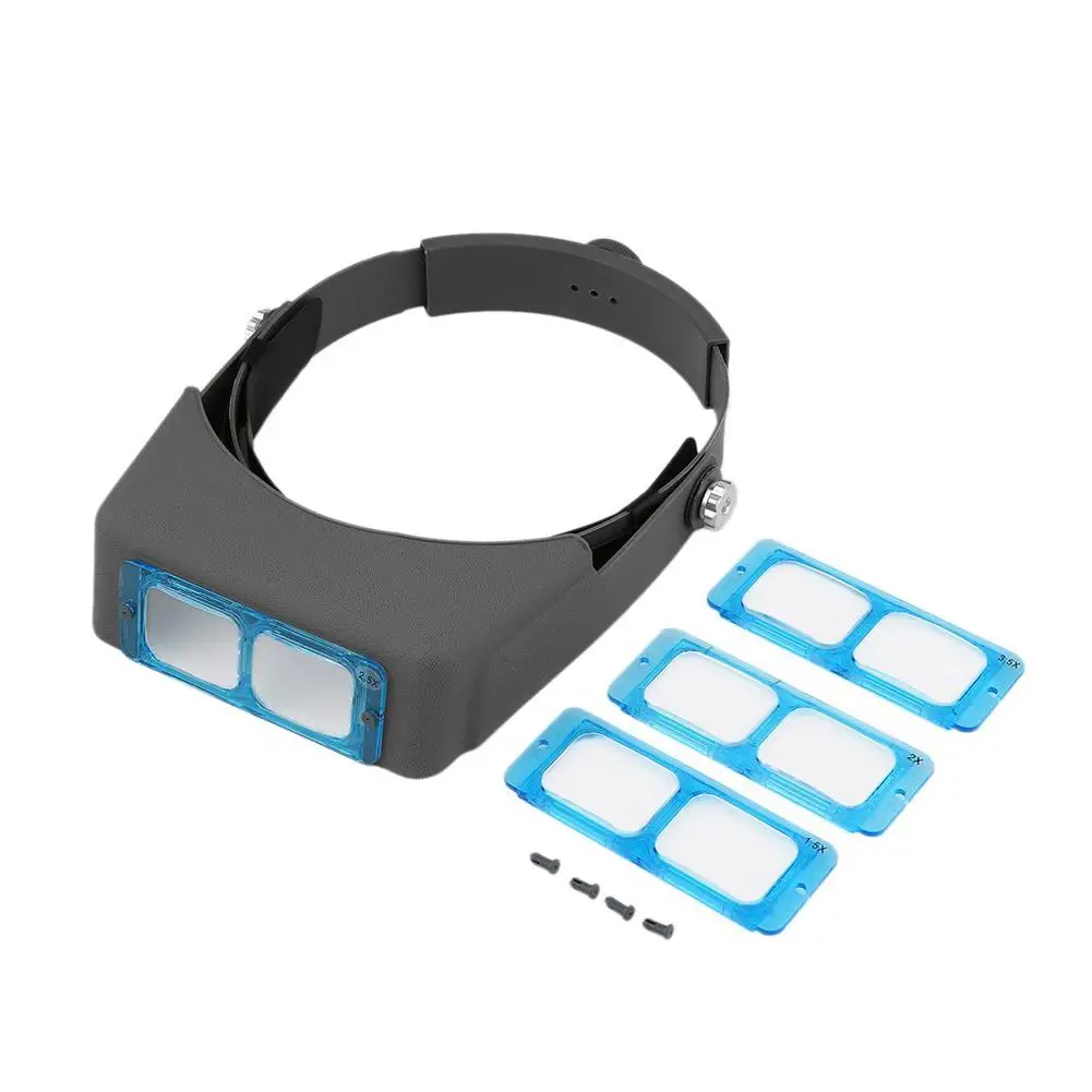 

1.5x 2x 2.5x 3.5x Helmet Double Lens Head Wearing Magnifier Eye Loupe Watchmaker Repair Third Hand Helmet Magnifying Glasses