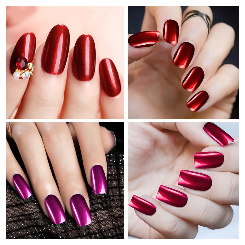 Vrenmol зеркало для ногтей титана красный гель UV LED длительный винный глубокий