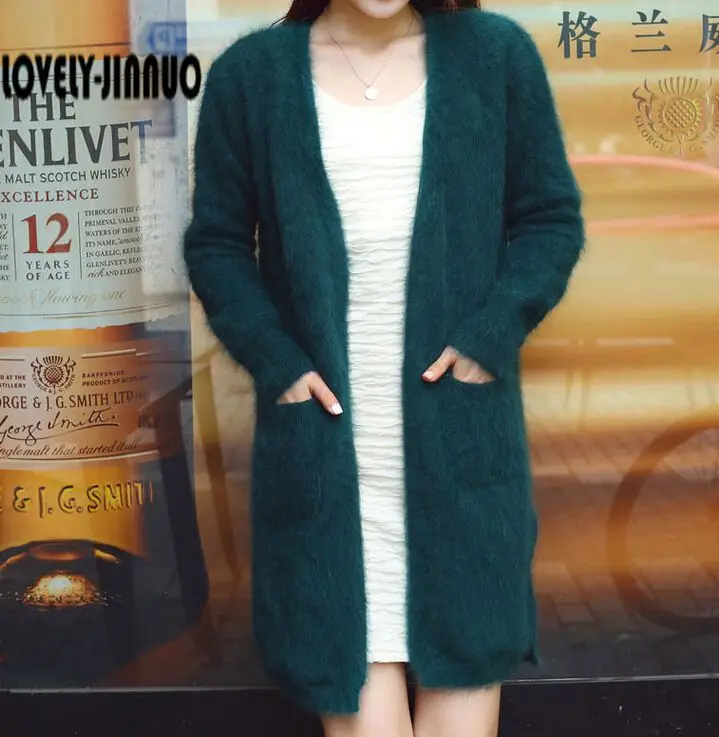100% Real Mink Cashmere Casual Cardigans Female Knitted Open Stitch Fur Sweater Factory OEM Wholesale JN996 |