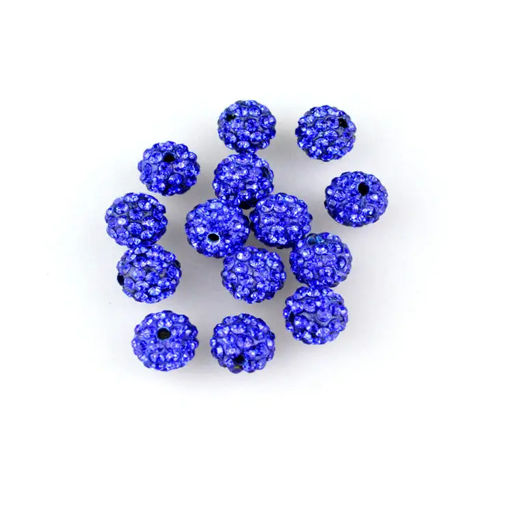 10 мм 100 шт./лот королевские синие шарики диско разделительные глиняные бусины со