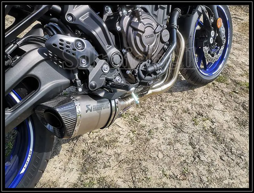 Выхлопной побег на мотоцикле мото выхлопной трубы Полный Системы для Yamaha MT07 MT-07 FZ07 FZ-07 Tracer(-) XSR700