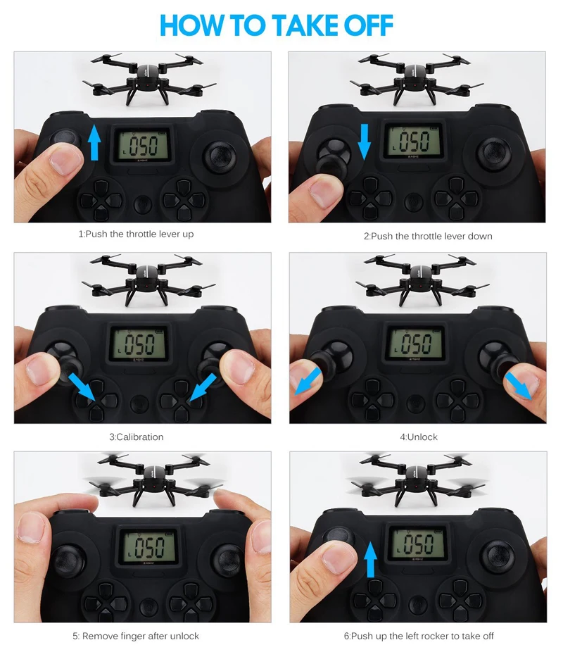 Складной Дрон для селфи EBOYU(TM) X8TW Sky Hunter с Wi-Fi FPV 0.3MP HD камерой, удерживающий высоту, с безголовым режимом, Радиоуправляемый квадрокоптер, Дрон