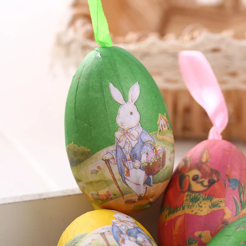 Украшения пасхальные яйца пена 6 шт висячие вечерние поставки для игрушка Прямая