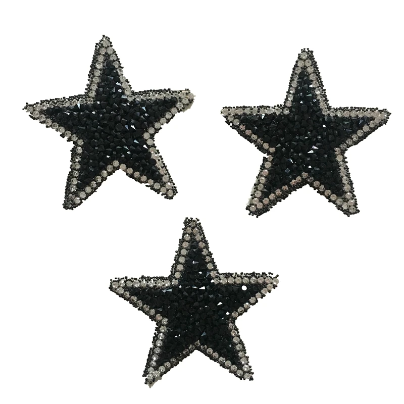 5PCS/lot 3D Rhinestones Star Beaded Iron on Patches for Clothes Bags DIY Accessories Hot Melt Crystals Stars Decoration Applique | Дом и сад