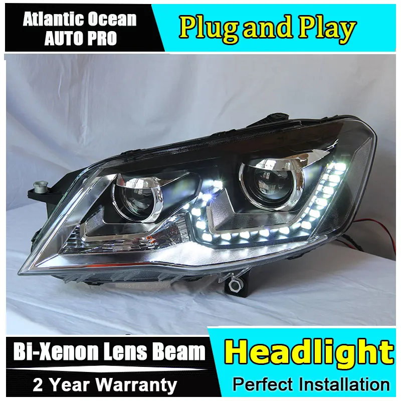 

2013 2014 2015 for vw bora headlights car styling LED parking Bi-xenon Double lens xenon HID Kit vw bora H7 head lamp led drl