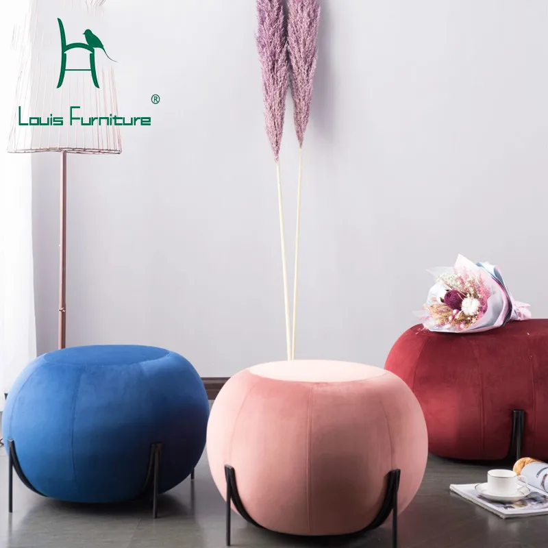 

Louis Fashion Stools Ottomans Nordic Fabric Sofa Simple Modern Dressing Small Apartment Shoes Creative Mini