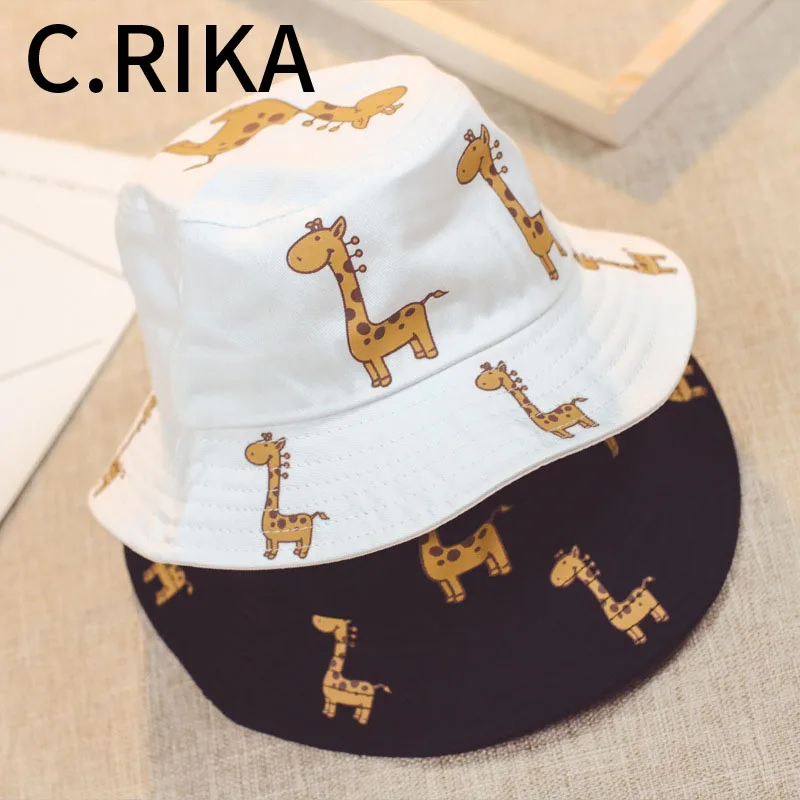 Детская симпатичная Панама с рисунком жирафа в рыбацком стиле водонепроницаемый