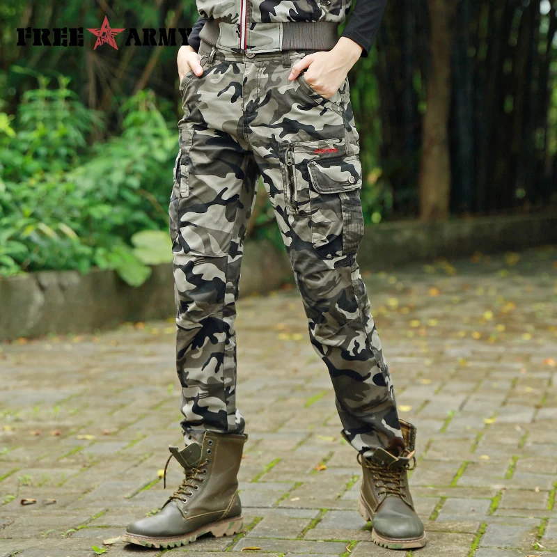Новое поступление 2017 летние камуфляжные брюки женские карго модные повседневные