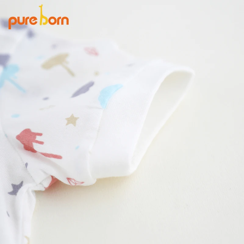 Pureborn детские комбинезоны летние Одежда для маленьких девочек новорожденных с