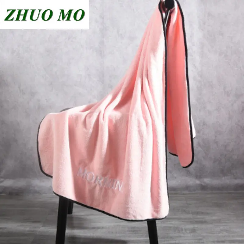 

Pink Embroidery Bath Towel Bathroom 70*140cm Beach Towel Quick Dry for home Hotel wedding Gift towels for adults Free shipping