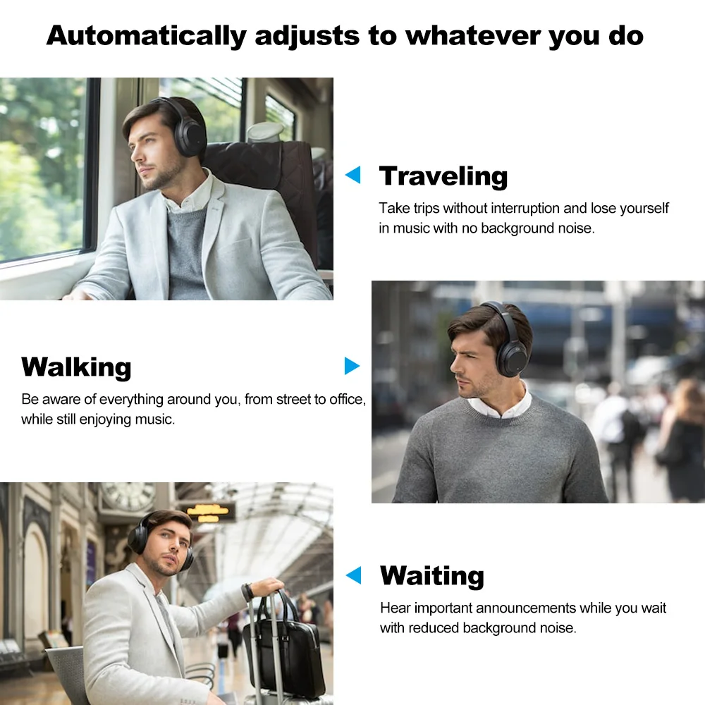 Беспроводные bluetooth-наушники SONY WH-1000XM3, накладная гарнитура, интеллектуальная шумоподавляющая NFC сенсорная панель, громкая связь