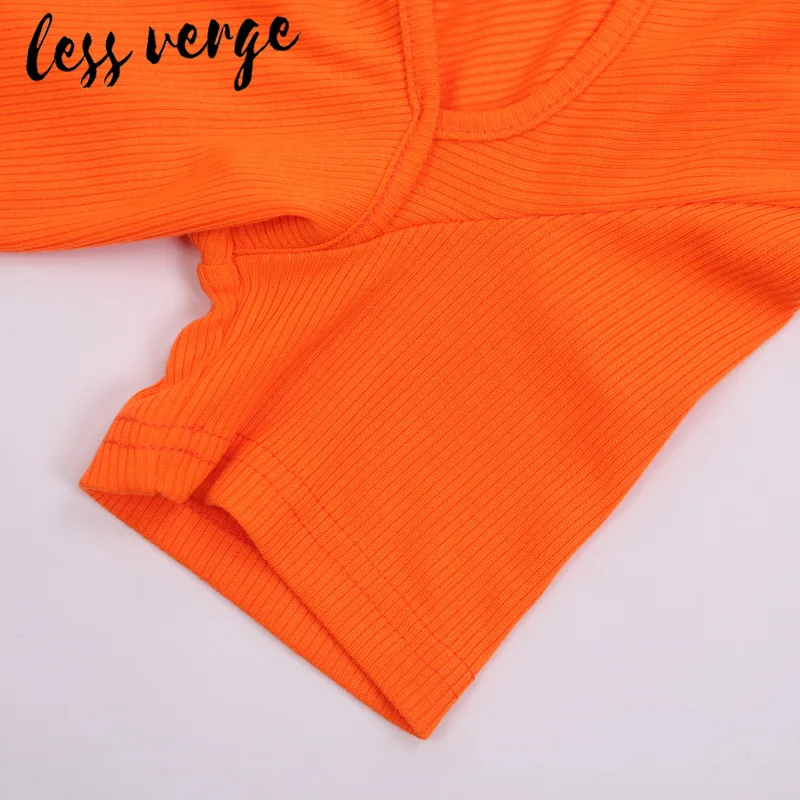 Lessverge открытая флуоресцентная Сексуальная футболка для женщин с коротким