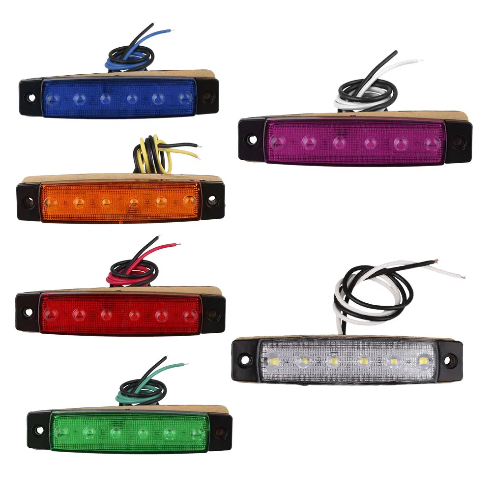 Светодио дный 6 LED Грузовик Ван спереди боковой фонарь ясно индикатор сигнальные