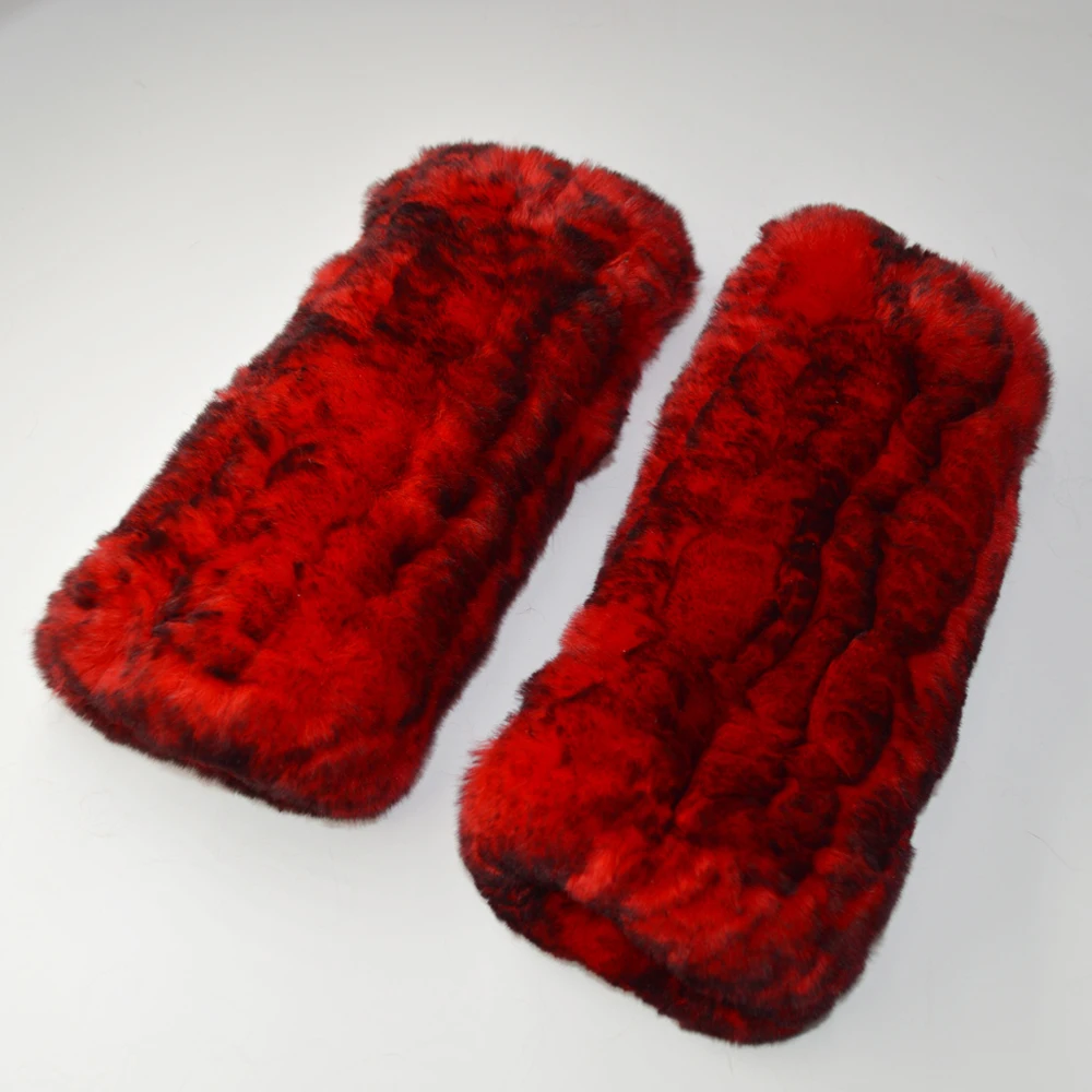 Новинка Хорошие эластичные женские натуральным вязаные с мехом кролика меховые