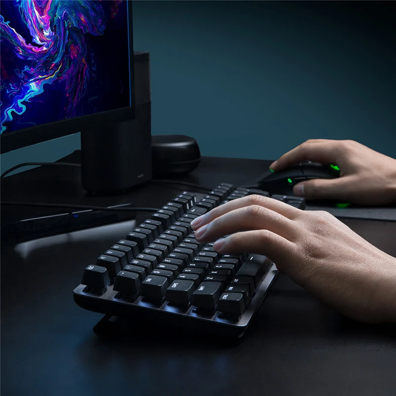 Xiaomi MIIIW игровая клавиатура 600k USB Проводная 104 клавишная плавающая кнопка из алюминиевого сплава с 6 режимами ABS+ PC белая подсветка