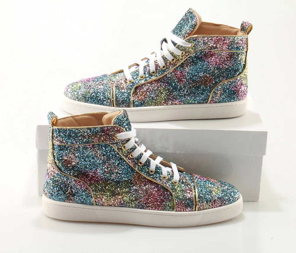 Мужские кроссовки с блестками Tenis Masculin Роскошная Брендовая обувь на плоской