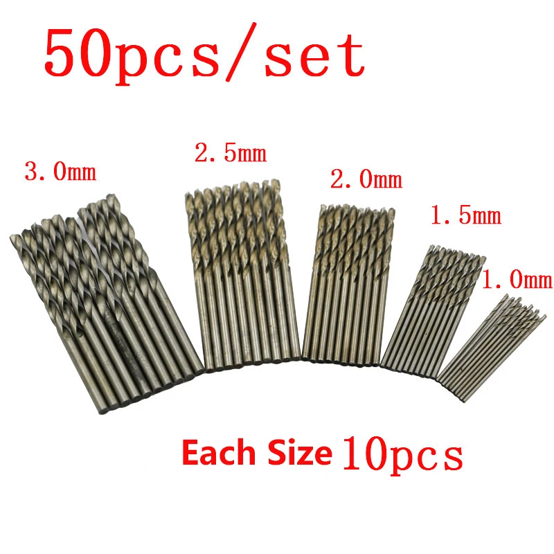 60Pcs HSS с титановым покрытием сверла из быстрорежущей инструментальной стали Мини сверло комплект мощность буровые инструменты для обработки дерева 1/1. 5/2/2,5/3/3,5 мм