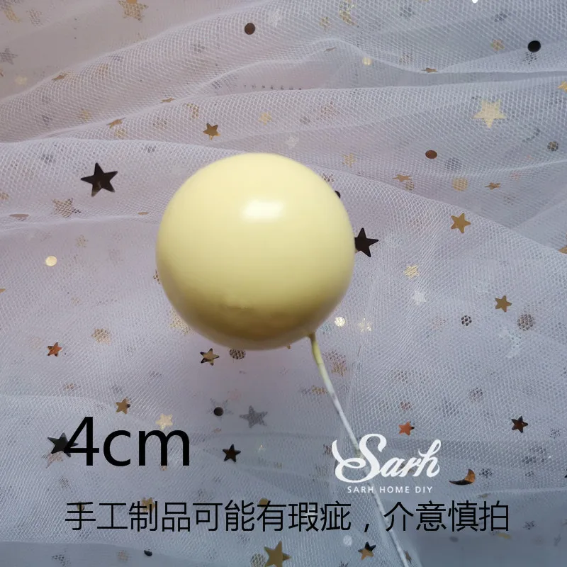 3pcs Yellow ball 4cm Розовый желтый синий Радуга облако мяч торт Топпер Для детей день рождения украшения десерт торт Декор выпечки прекрасные подарки - Цвет: 3pcs Yellow ball 4cm