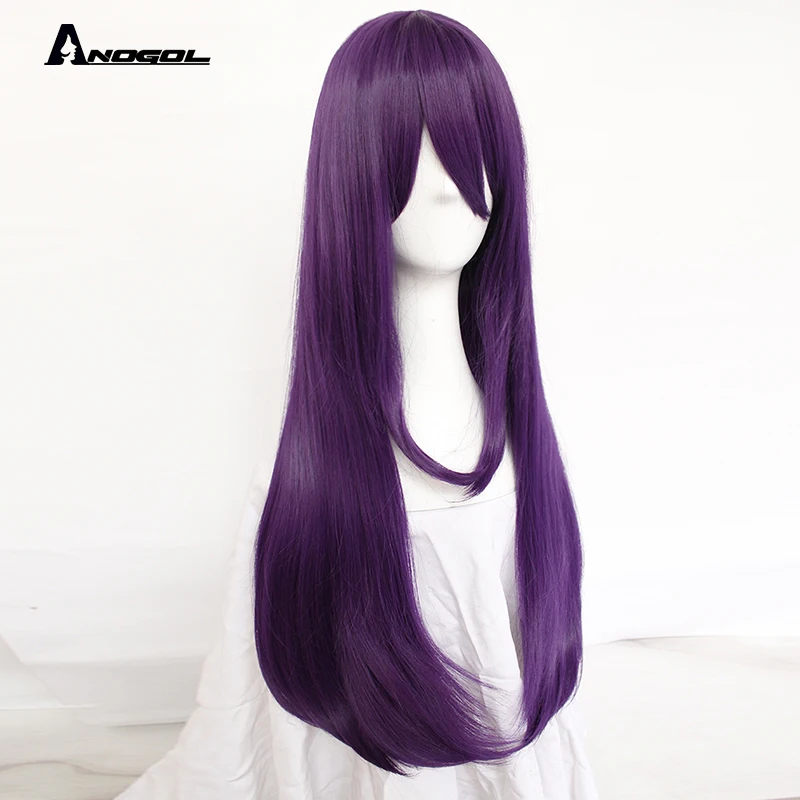 ANOGOL Doki Doki Literature Club Yuri Monika Natsuki Sayori DDLC High temperature fiber Synthetic Cosplay Wigs For Halloween