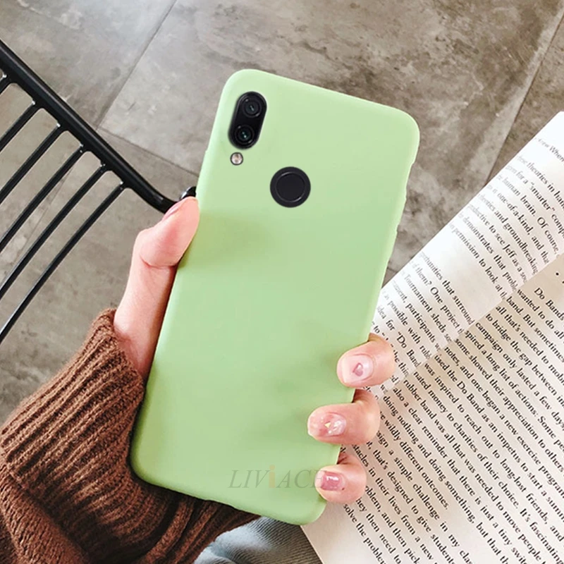 green Силиконовый чехол карамельного цвета для телефона xiaomi redmi 7/redmi note 7 pro, Матовая Мягкая задняя крышка из ТПУ, чехлы для redmi note 7 - Цвет: green