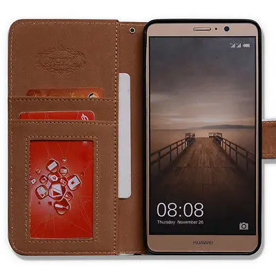 Bcov Бренд Череп Дракона Стиль Слот Для Карты Кожаный Бумажник Чехол Case Huawei Mate 9