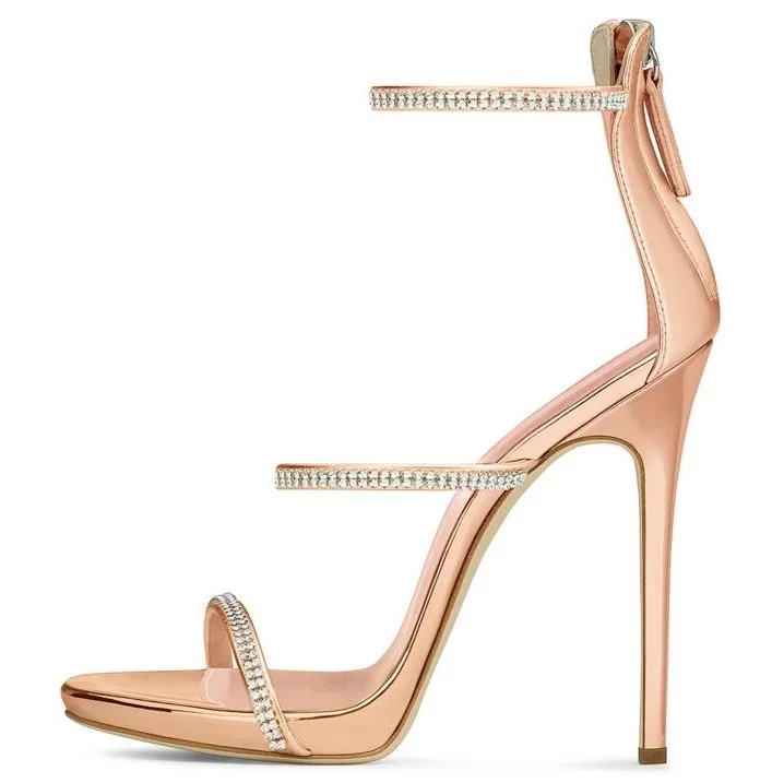 Блестящие женские босоножки с украшением в виде кристаллов летние модельные