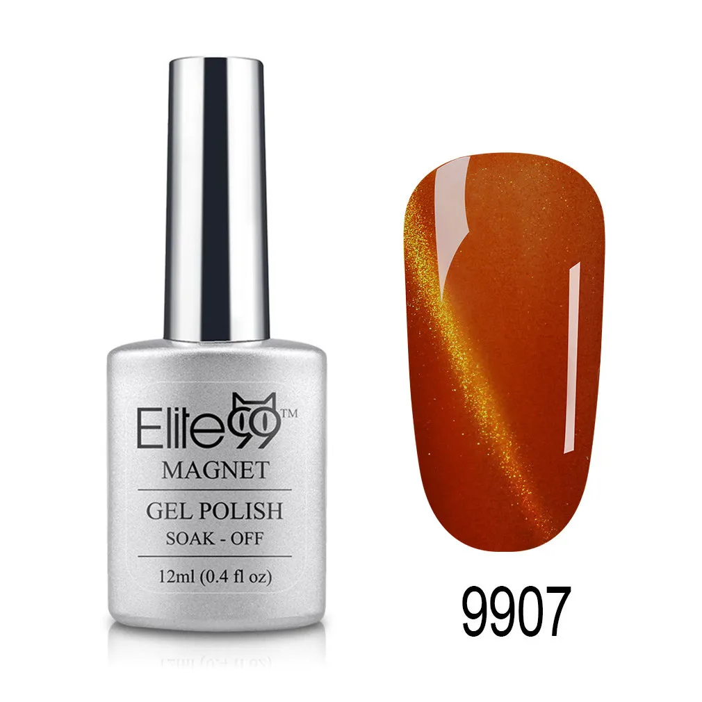 9907 Elite99 12ml Cat Eye Gel Nail Polish Soak Off Magnetic UV Gel Varnish Nail Art Manicure Gel Semi Permanent 3D Effect Gel Lacquer - Цвет: 9907