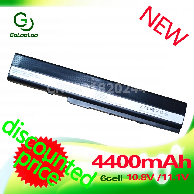 Golooloo 4400 мА/ч Батарея для Asus A32 K52 A52 K52F A52J A52F A52JB A52JK A52JR A31 A41 A42 K42 K42F K42JB K42JK K52J|battery for