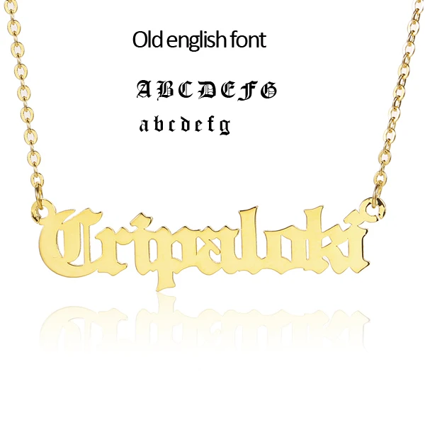 font8 WindJune персонализированное именное ожерелье и Подвеска для женщин именное ожерелье индивидуальная именная табличка ожерелье ювелирное изделие подарок - Окраска металла: font8