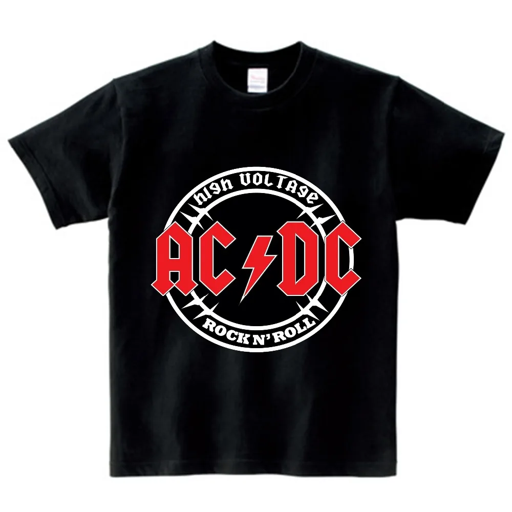 ACDC, Детская футболка детская ACDC футболка в стиле рок, Повседневная футболка с короткими рукавами для мальчиков и девочек, детские топы унисекс, одежда для малышей YUDIE