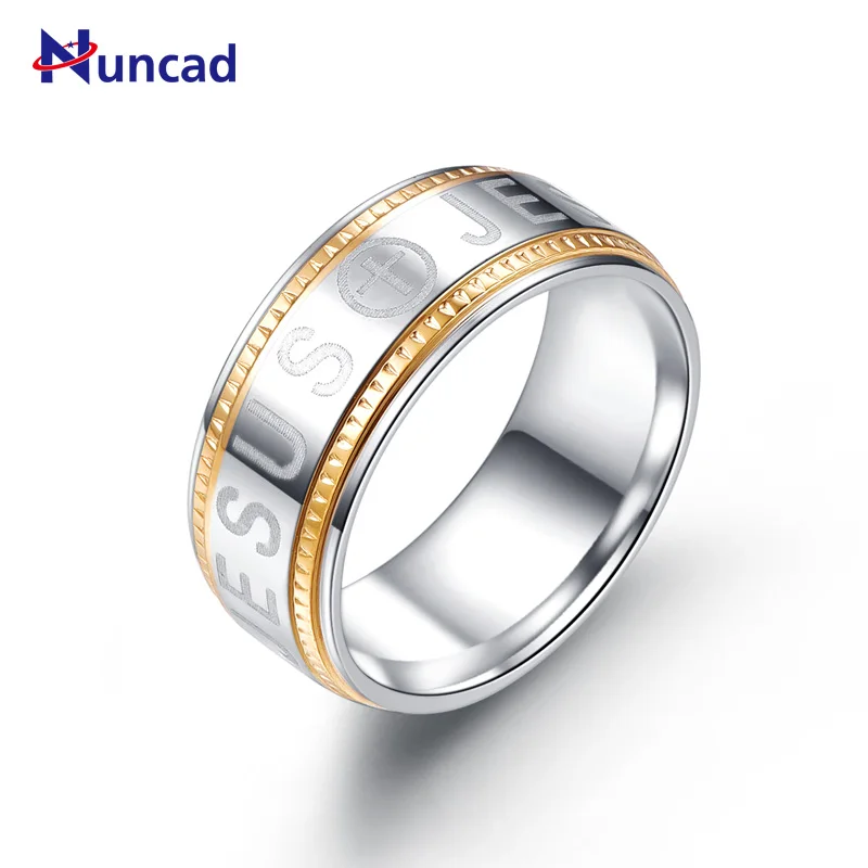 Новинка Брендовое мужское кольцо с изображением Иисуса пестрый цвет стальная