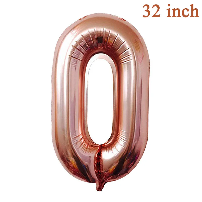 rose gold 0 32 дюйма количество Фольга шар для маленьких мальчиков и девочек с днем рождения мой первый 1st вечерние украшения для детей и взрослых Единорог поставки 2nd на возраст 3, 4, 5, 6, 7 - Цвет: rose gold 0