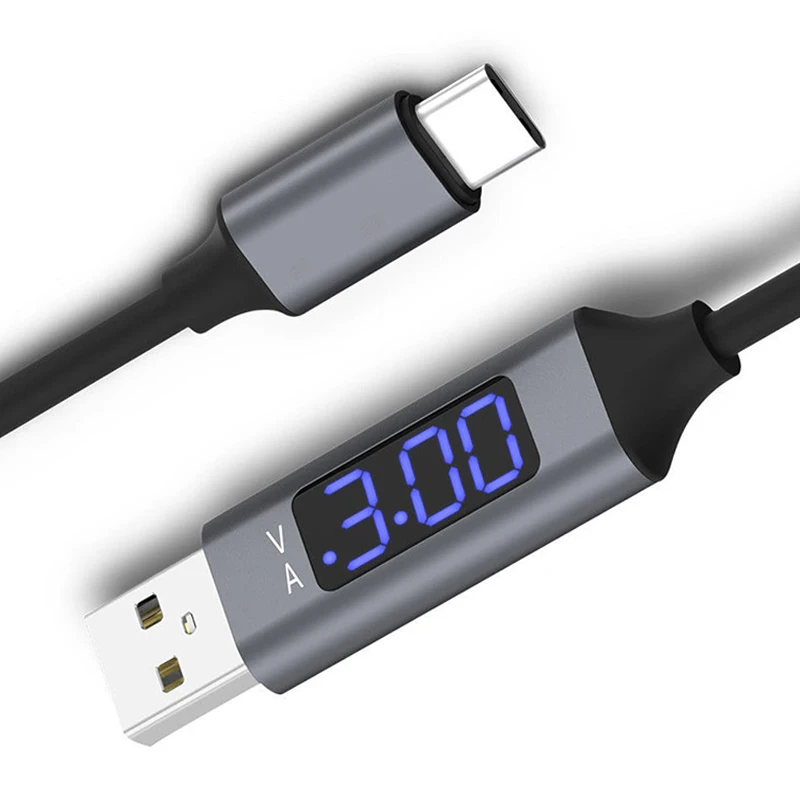 Кабели Micro USB для быстрой зарядки с цифровым ЖК дисплеем 5 В 3 А зарядное устройство