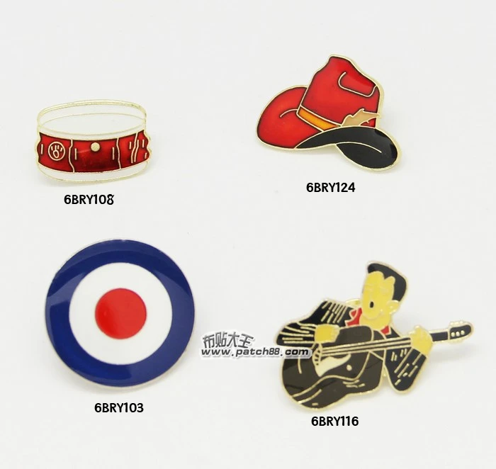 

Cartoon Lapel Pins metal Badge Vintage Classics Fashion Retro Guitar Singer Drum