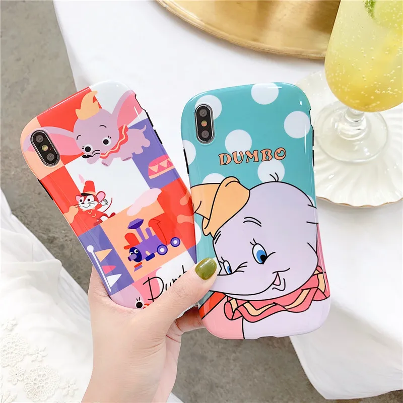 Мультфильм Dromerige fly Maan Olifant Mode Dumbo Voor iPhone XS MAX XR Обложка Микки противоударный чехол X