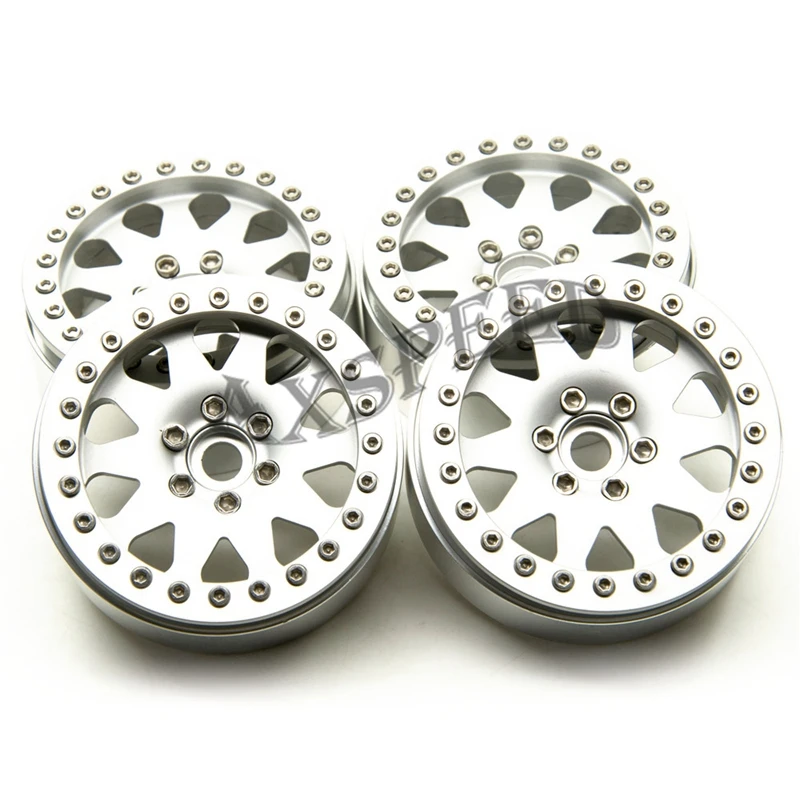 AXSPEED серебро 2 сплавочных ободьев дюймов колёсные диски для 1/10 RC D90 SCX10 CC01 D110 Рок