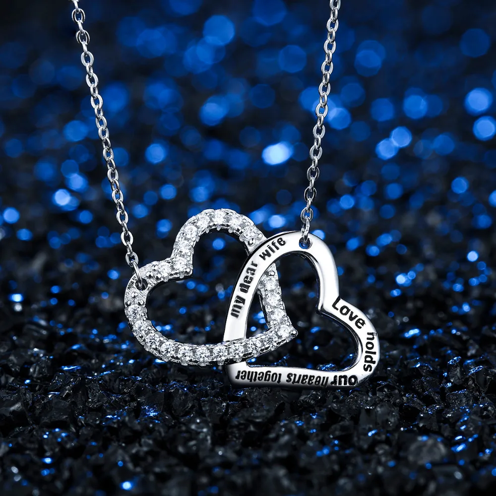 Ожерелье с двойным кулоном в виде сердца именем на заказ|necklace pendent|necklace pendant