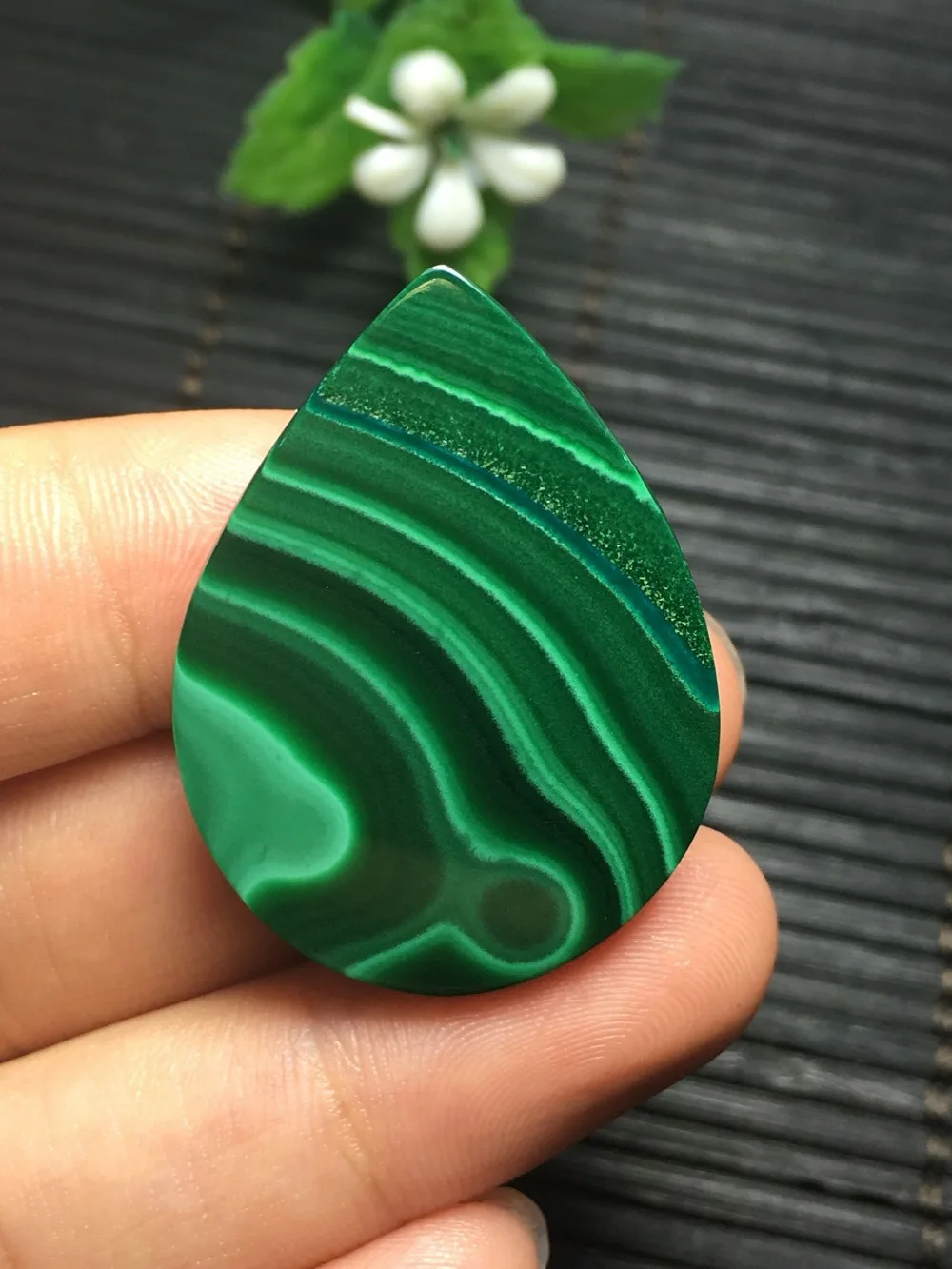 Подвеска в форме капель воды из зеленого малахита | Украшения и аксессуары