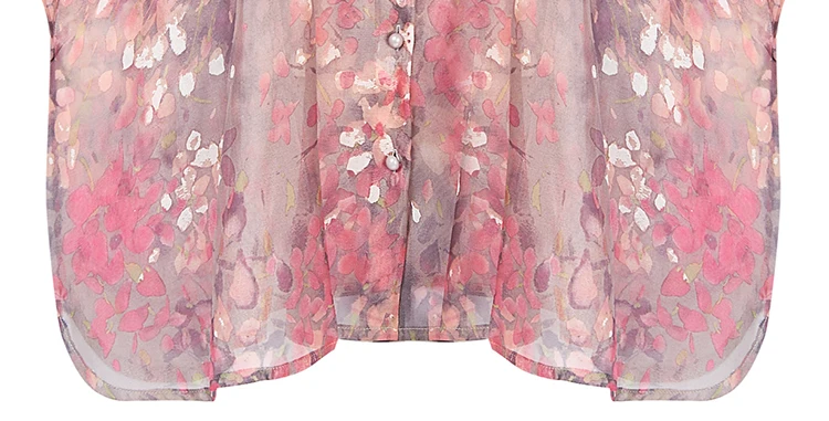 Женская рубашка из органзы розовая шелковая блузка с открытыми плечами